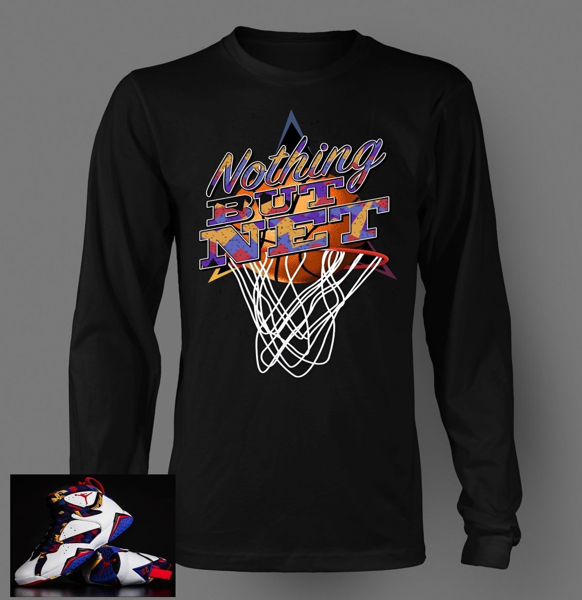 Mens Graphic Sneaker Sport Tee Shirt to Match J7 Nothing But Net