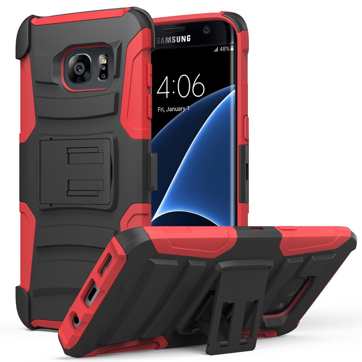 ファーデコ盛り★galaxy S7edge カバー Samsung Galaxy S7 Edge Case Hard&Soft Rubber Hybrid Armor