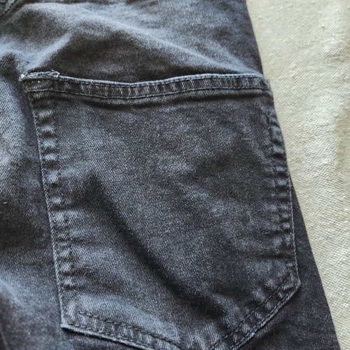 Zara Mans Jeans Mens 30x31 Black Denim Stretch Skinny Moto Zippers Modern - Picture 15 of 17