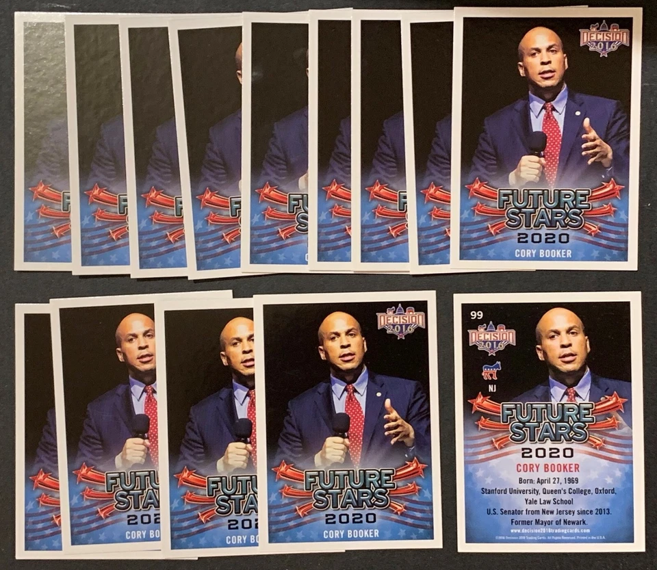 CORY BOOKER Decision 2016 Trading Card - 2020 Democratic Presidential Candidate - Photo 1/1