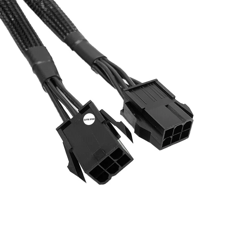 Dual 6 Pin Buchse auf 8 Pin Stecker GPU Grafikkarte Netzteil Kabel 18AWG - Bild 3 von 4