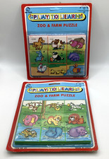 2 x Vintage Kid Toys Play To Learn Zoo  Farm Puzzle Bundle Sealed