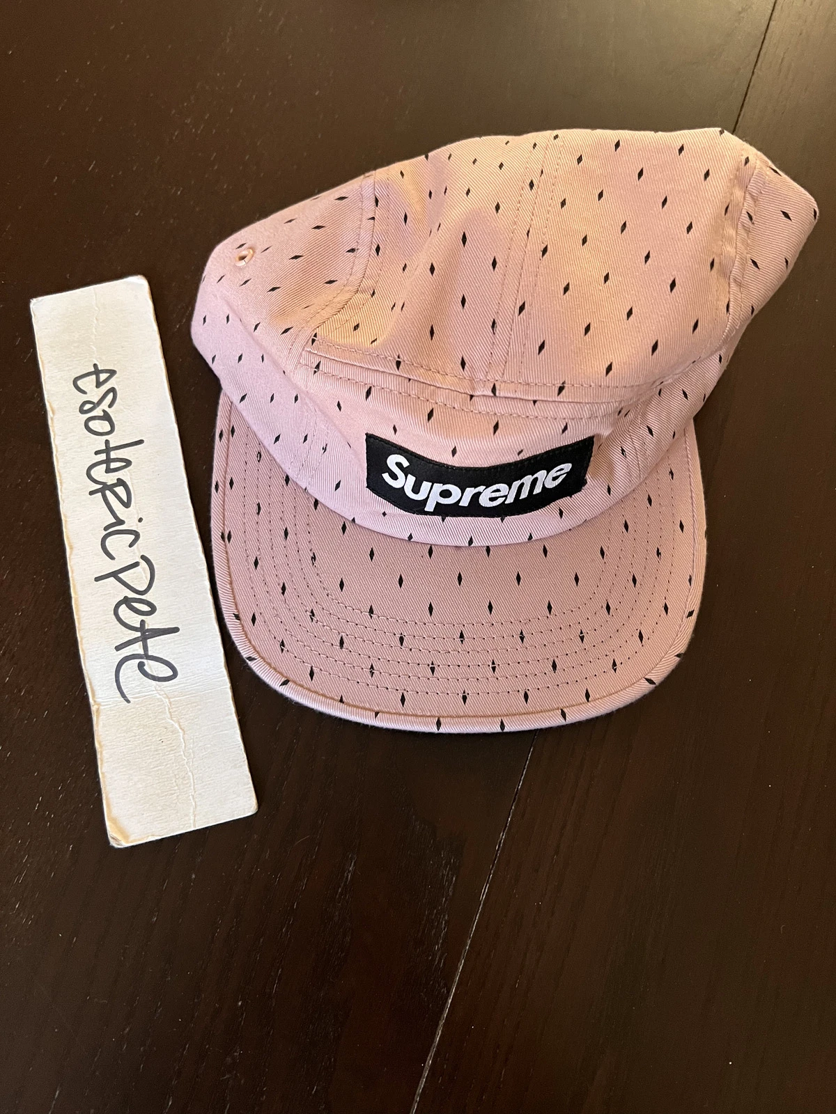 CASQUETTE SUPREME DIAMOND CAMP ROSE S/S 2013 5 panneaux chapeau vintage boîte logo