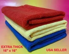 3 COLOR 16"X16" MICROFIBER TOWELS CLOTH: CLEANING DETAILING POLISHING KITCHEN