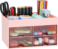 LETURE Desk Organizer Office Desktop Organizer with Drawer, Desk Top Accessories