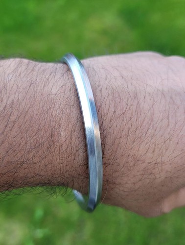 Sarbloh Iron Kara One Edge Sikh Singh Kaur Karha Punjabi Khalsa Kada Bangle C5 - Picture 2 of 10
