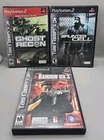 Lot (3) PlayStation 2 Clancy Games- Rainbow Six 3, Splinter Cell, Ghost Recon
