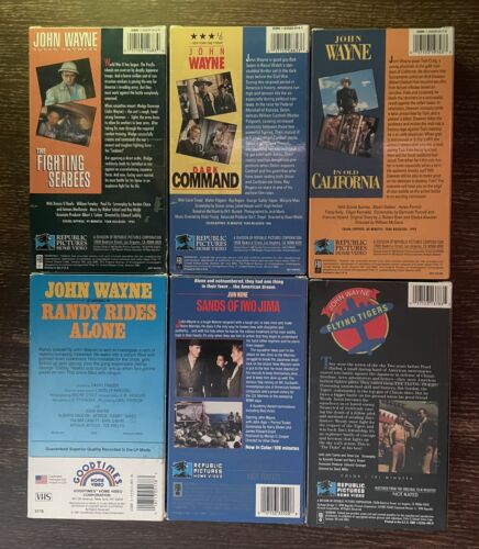 Set 6 John Wayne VHS Bänder 4 versiegelt 2 gebraucht - Bild 2 von 2