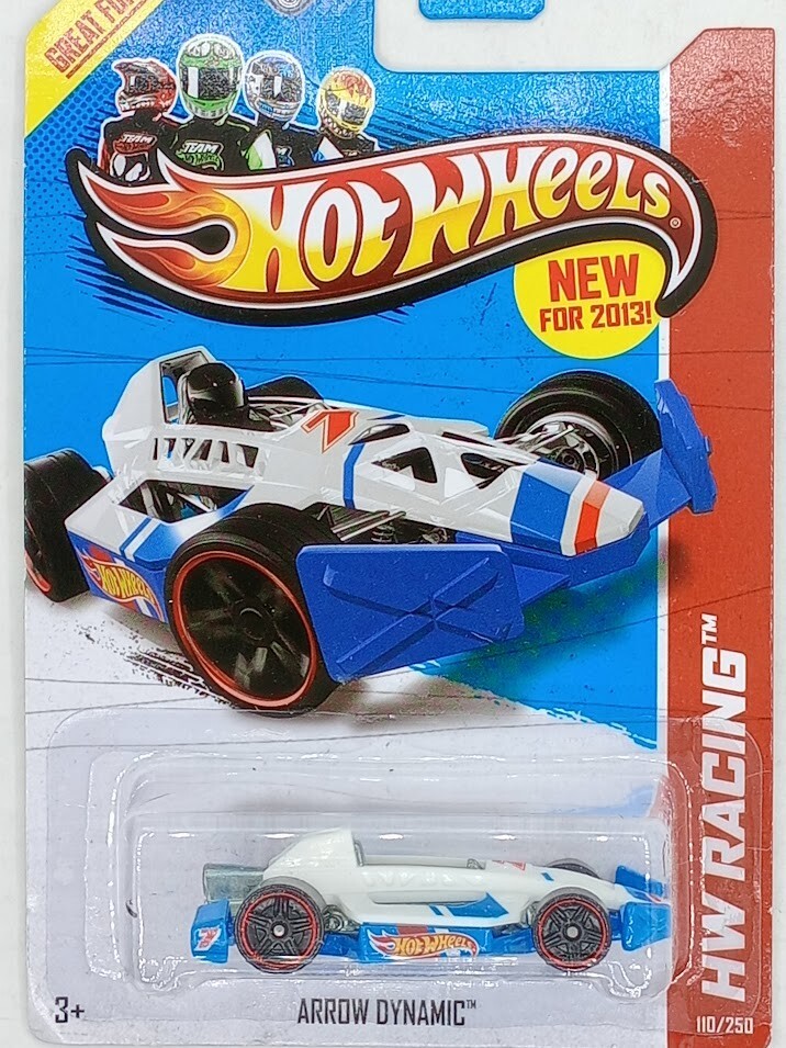 Hot Wheels New For 2013 HW Race Team Series #110 Arrow Dynamic White w/ PR5s