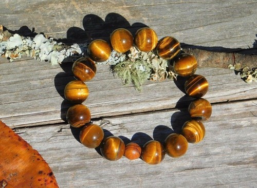 Tigerauge Armband 12 mm Natur Edelstein für Glück Wohlstand und Energie Heilung - Bild 4 von 8