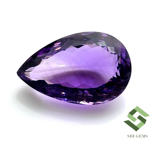 Certified Natural Amethyst Pear Cut 24.50x15.75 mm 24.40 CTS Loose Gemstone - Picture 3 of 9