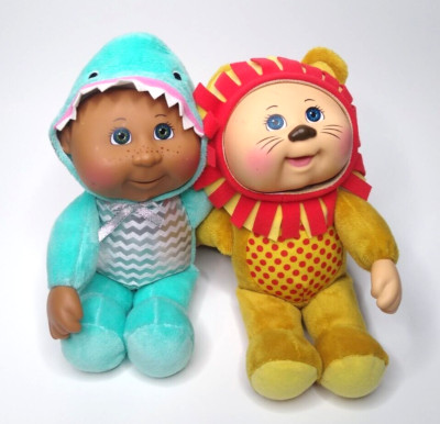Cabbage Patch Kids Cuties Doll Exotic Friends Lot (2) Cleo Shark, Jaye Lion