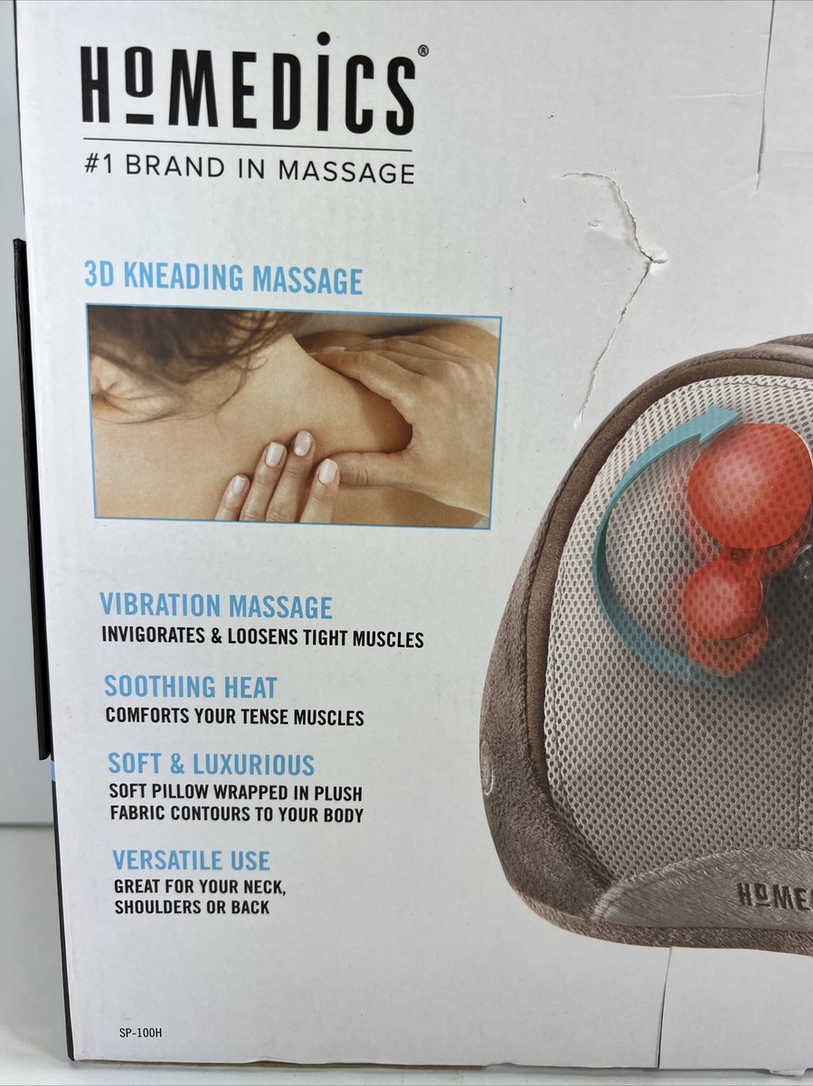 homedics sp-100h 3d shiatsu and vibration massage pillow with heat Homedics Cordless Shiatsu Massage Pillow with Soothing Heat Gray SP-115HJ main image 1