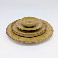Porland Stoneware Rustico Commercial Sample Dinner Plate, Side Plates & Bowl Set