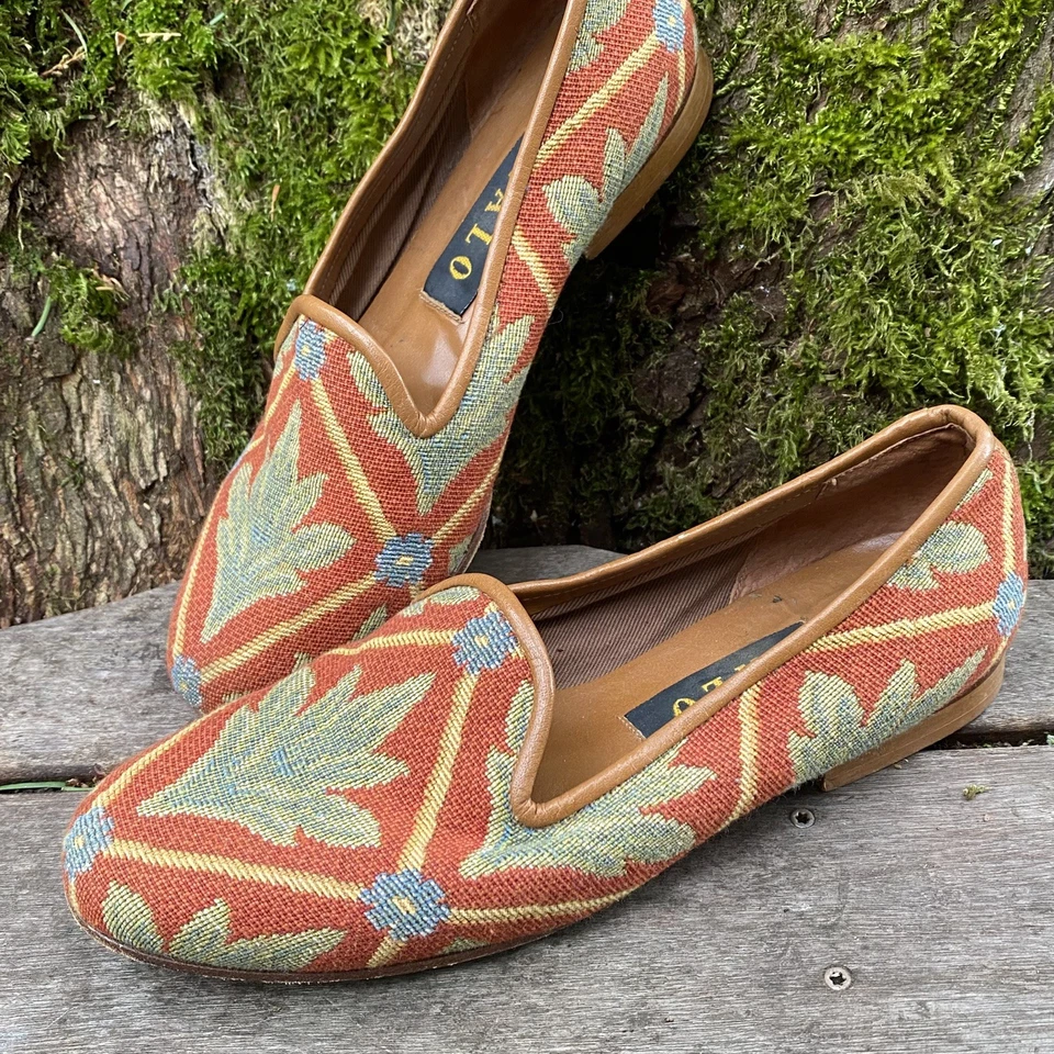 Boho Tapestry Flat Zalo 6 Handmade Loafer Needlepoint Classic Women Shoe Quirky - Image 2 of 4