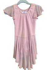 Purple Girls' Ballet Dance Leotard Dress with Sheer Skirt 4T