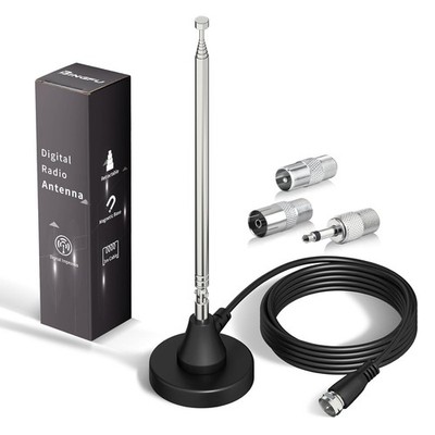 Bingfu DAB+ FM Radio Antenna Digital Telescopic Antenna for Indoor Use with