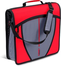 Case-it Mighty Zip Tab School Zipper Binder D-146 Fire Engine Red 3-Inch O-Rings