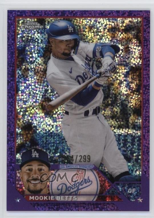 2023 Topps Chrome Purple Speckle Refractor 254/299 Mookie Betts #150 7xr
