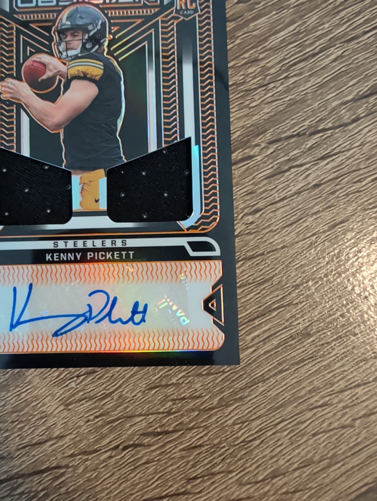 2022 Panini Obsidian Kenny Pickett /99 Rookie Jersey Ink AUTO Dual Patch RPA RC view 4