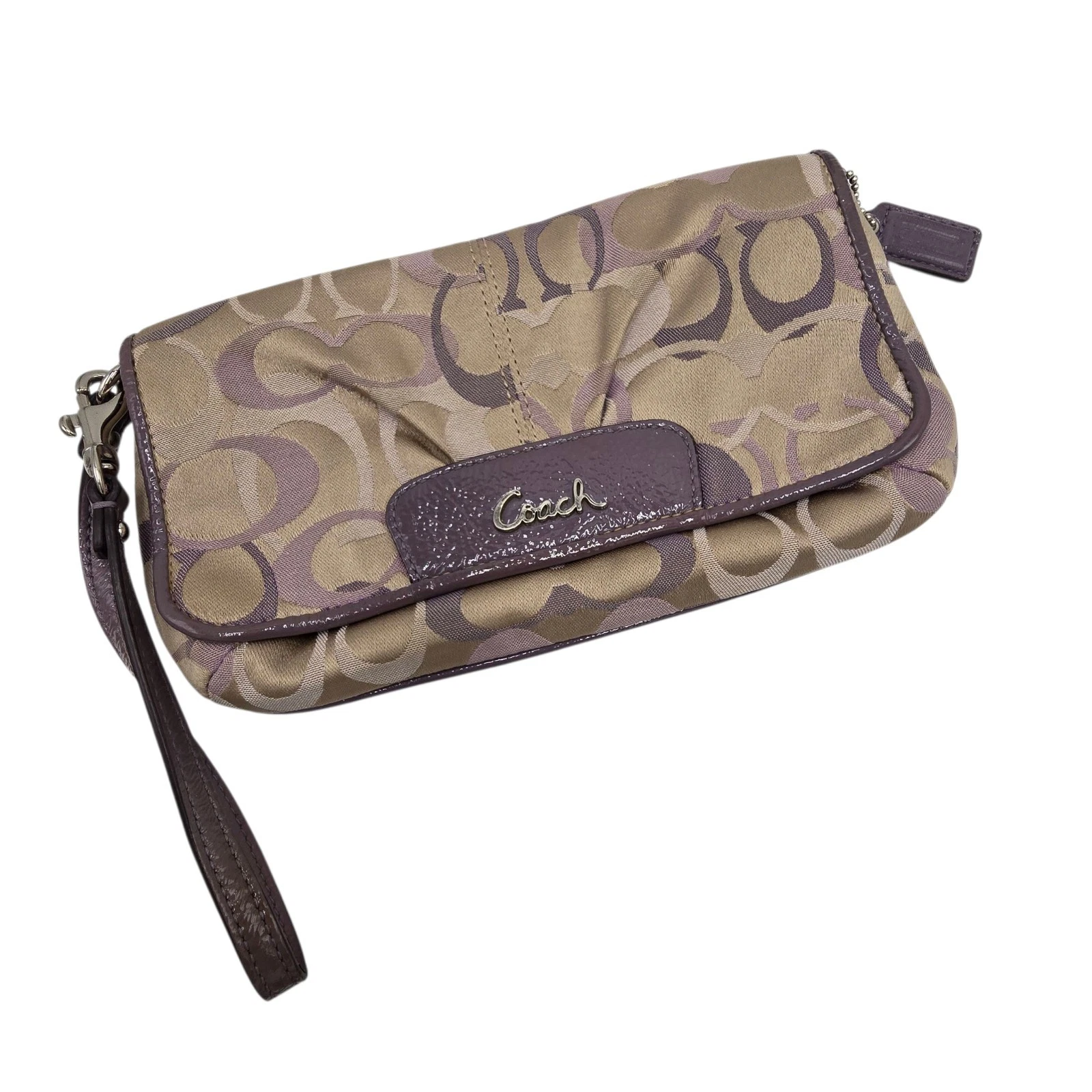 Mini borsa Coach vintage viola firma logo modello CC tessuto tasche da polso