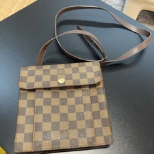 Louis Vuitton Pimlico Shoulder Bag Damier Ebene Canvas Brown Vintage Authentic