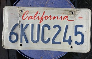 Expired California License Plate 6KUC245