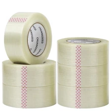 Strapping Tape Heavy Duty 6 Pack 2 Inch x 60 Yards Reinforced Fiberglass