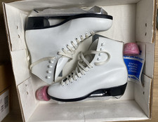 VTG Riedell 110W White Roller Skates Sure-Grip Super X Plates Size 6 No Wheels