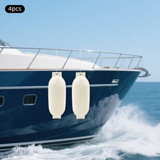 Boat Fender Inflatable Ribbed Boat Bumpers for Docking 26.77" x 8.27" White