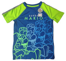 Nintendo Super Mario Bros "Here We Go" Wicking Active Wear Boys T Shirt