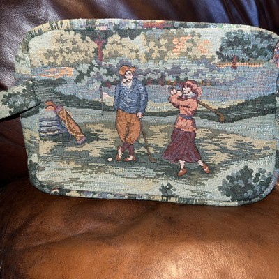 Vintage Holdings-Fine Accessories Tapestry Toiletries Travel Bag Golf Themed!