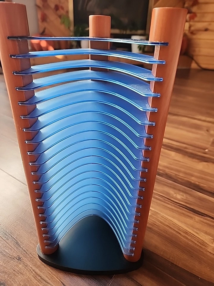 De Colección Años 90 x20 CD Torre Soporte Madera Azul Plástico Futurista Moderno Retro Foto 4 de 4