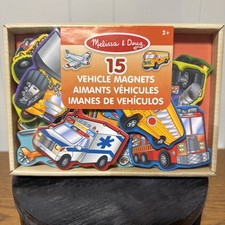 Melissa  Doug Wooden Vehicle Magnets In A Box 15 Pieces Ages 2 New READ