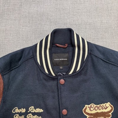 NWT Coors Rodeo x Lucky Brand Wool & Lamb Leather Varsity Jacket L