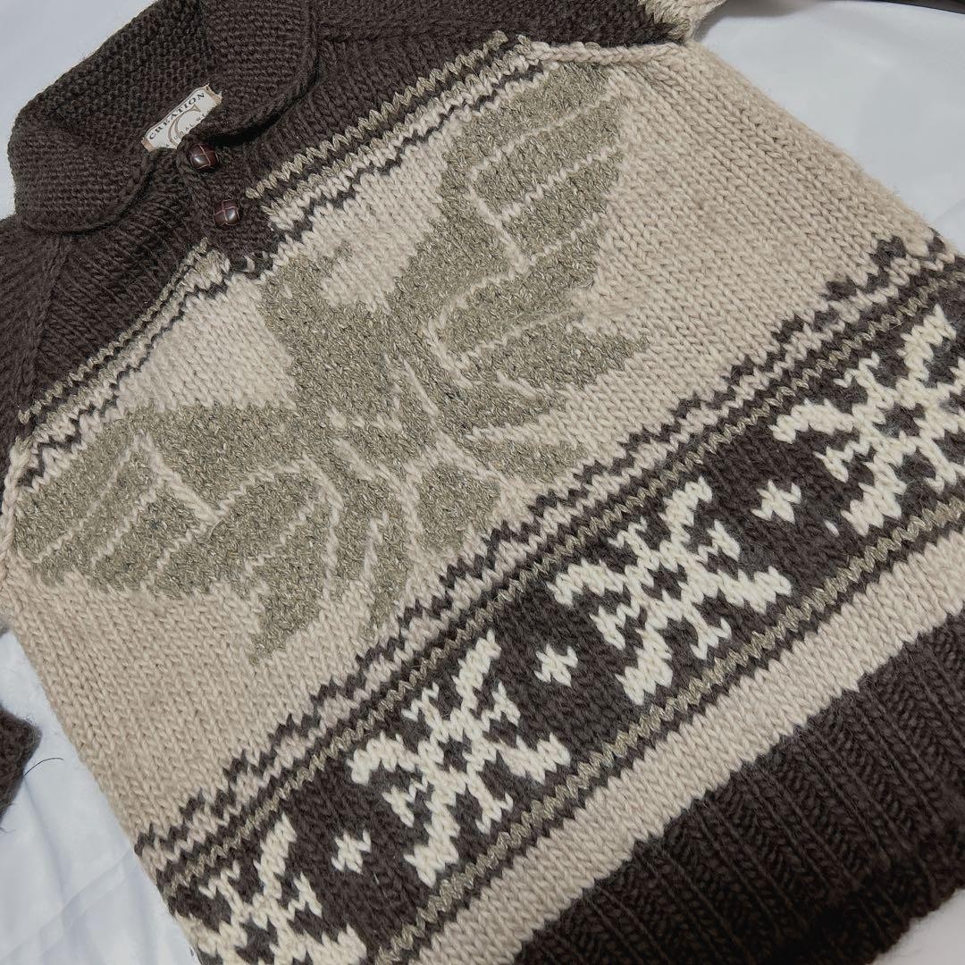 Creation Cube Nordic Eagle Pattern Henley Neck Co… - image 2