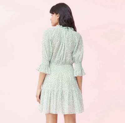 rebecca taylor green dress Rebecca Taylor Full Length Ruched Tier Dress - Green