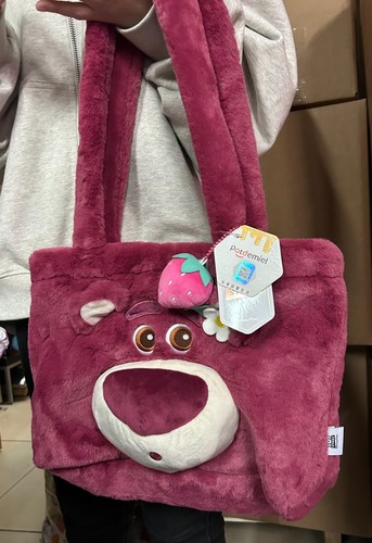 Potdemiel Disney Pixar Toy Story Lotso Plush Fluffy Shoulder Bag Tote Bag New