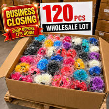 120 PC Large Flower Double-Sided Hair Claw Clips Assorted Colors Wholesale Lots