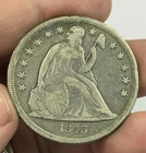 1843 Seated Liberty Dollar Well Detailed Scratched Light Cleaning