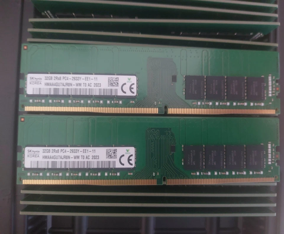 Hynix 64GB 2x 32GB DDR4 ECC Unbuffered RAM UDIMM 2933 / 2666 Mhz f Microserver