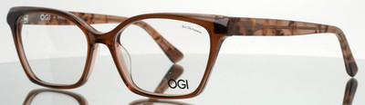 OGI Evolution 9246 2279 Brown Womens Semi Cat Eye Full Rim Eyeglasses 52-17-140