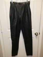 Wilson's The Leather Expert Size 8 Womens Black Straight Lined Biker Pants