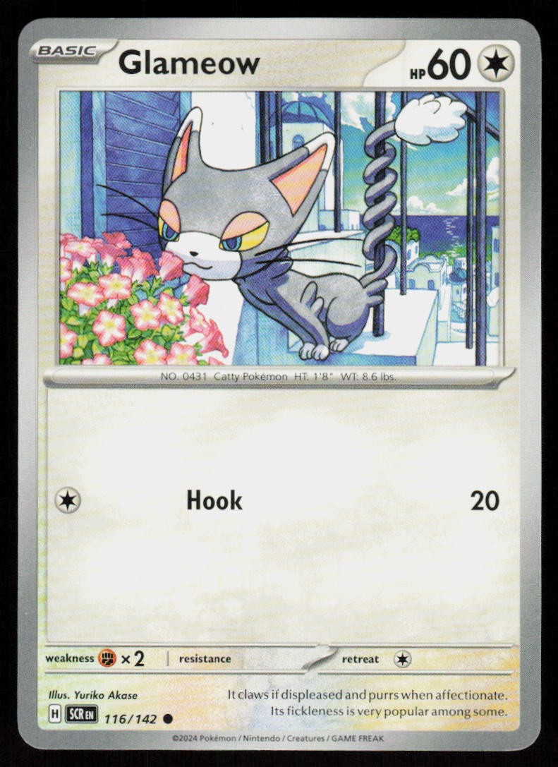 Glameow 116/142 Common Stellar Crown Pokemon Near Mint