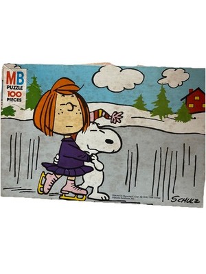 VTG 1976 JIGSAW PUZZLE PEANUTS PEPPERMINT PATTY AND SNOOPY ICE SKATING 100 PCS