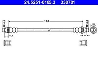 NEU - ATE 24.5251-0185.3 Bremsschlauch FüR Renault