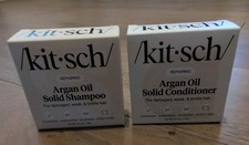 Set Of Kitsch Repairing Argan Oil Solid Shampoo And Conditioner Bars New