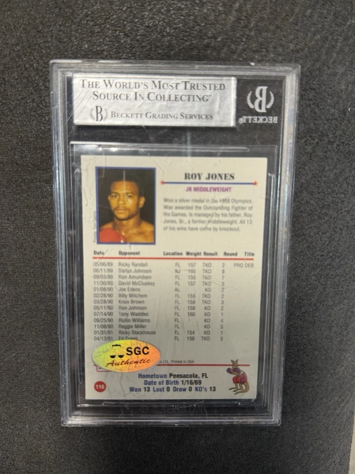 Roy Jones Jr Signed 1991 Kayo Boxing #116 BGS BAS AUTO - Image 2 of 2