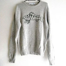 【美品】JW ANDERSON Uniqlo Fish Pattern Knit Sweater Gray L