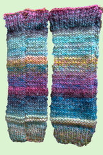Women Girls Leg Warmers Hand Knitted in Jewelspun Wool Blended Multicolour Yarn